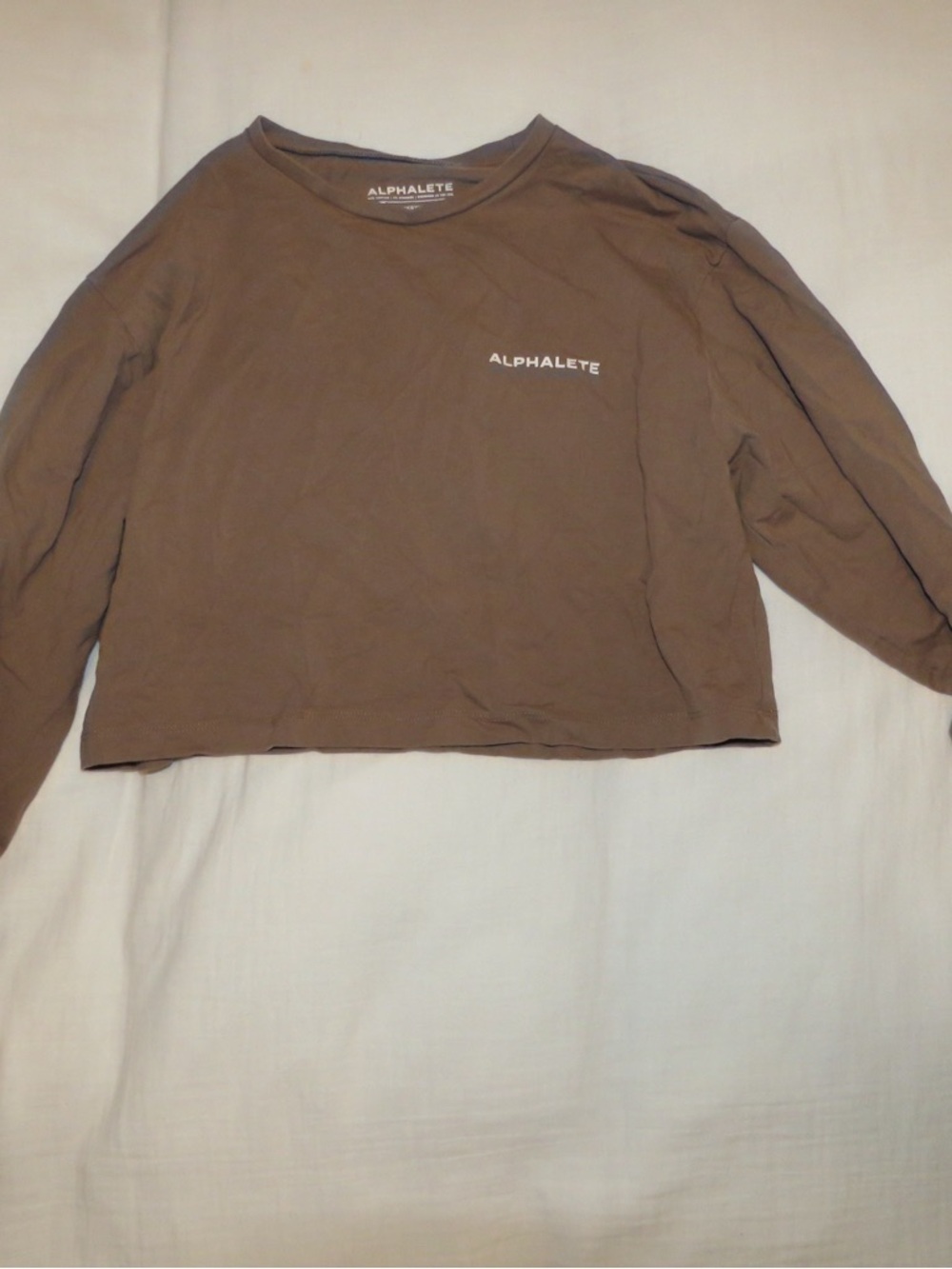 Alphalete Cropped Long Sleeve Tee - Brown